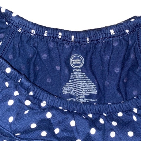 ♥️ WONDER NATION 4T Blue pokadot dress - Picture 2 of 2